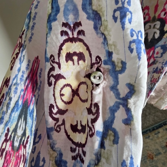 Johnny Was Silk Button Blouse - Picture 5 of 14